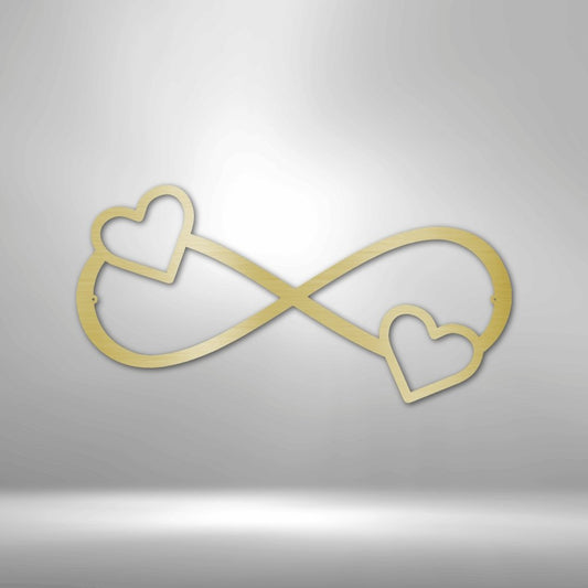 Double Heart Infinity Steel Sign - Love Symbol Metal Wall Art - Stylinsoul