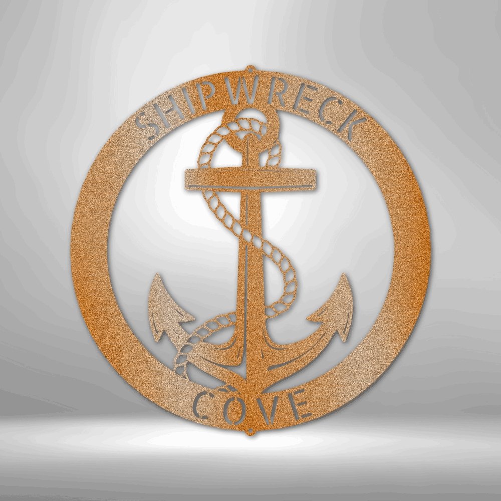 Elaborate Anchor Ring Steel Sign - Nautical Metal Wall Art for Coastal Home Decor - Stylinsoul