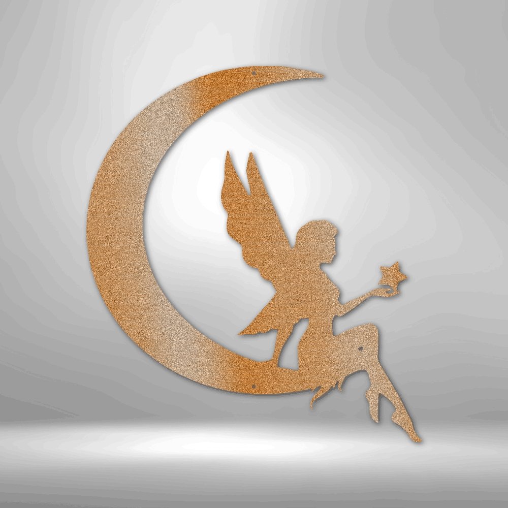 Fairy Moon Steel Sign - Whimsical Metal Wall Art for Magical Home Decor - Stylinsoul