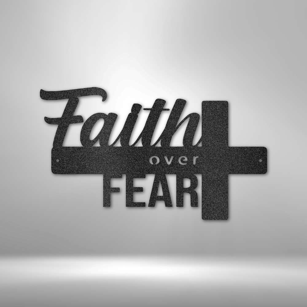 Faith Over Fear Steel Sign - Inspirational Metal Wall Art with Faith-inspired Message - Stylinsoul