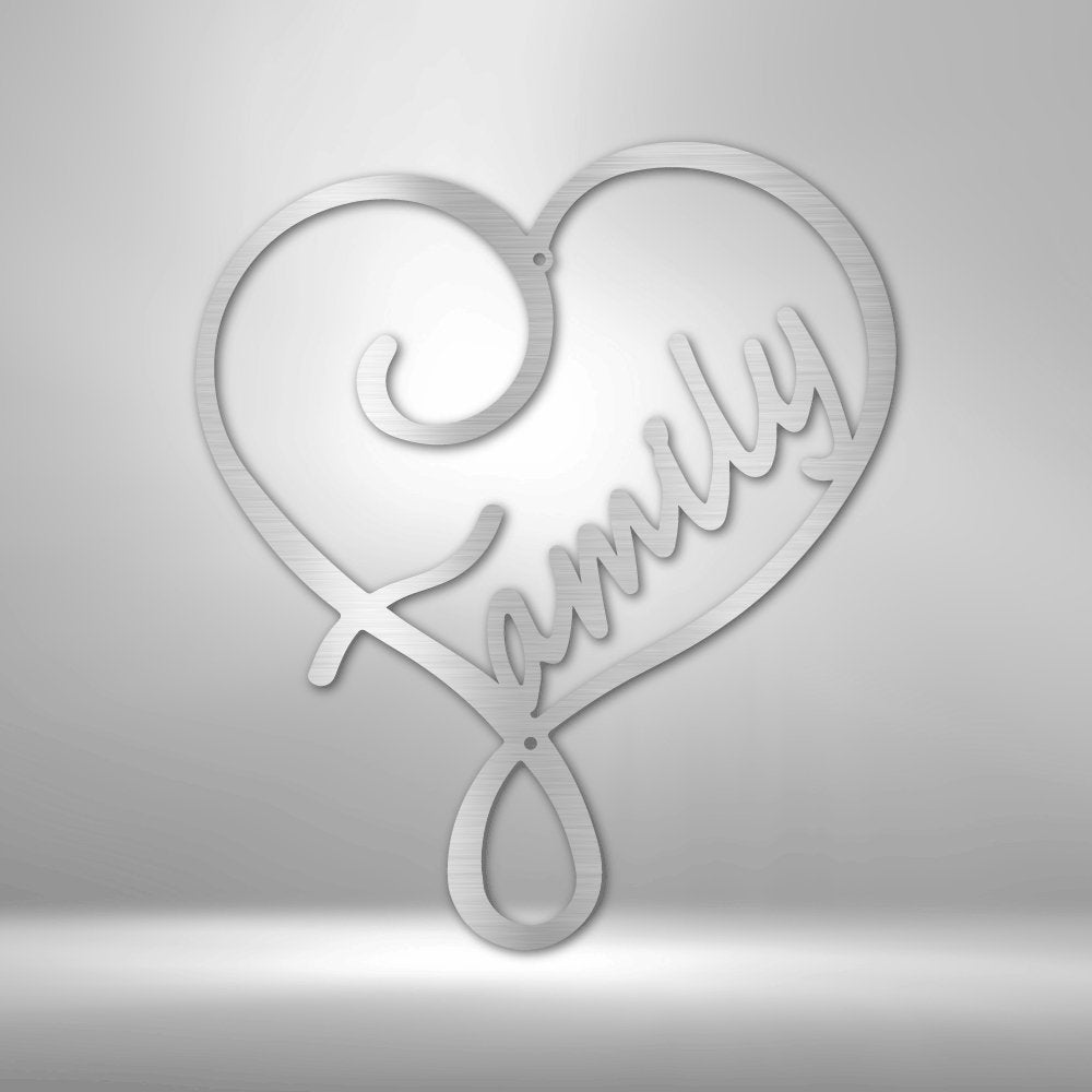 Family Love Steel Sign - Personalized Metal Wall Art for Heartwarming Home Decor - Stylinsoul