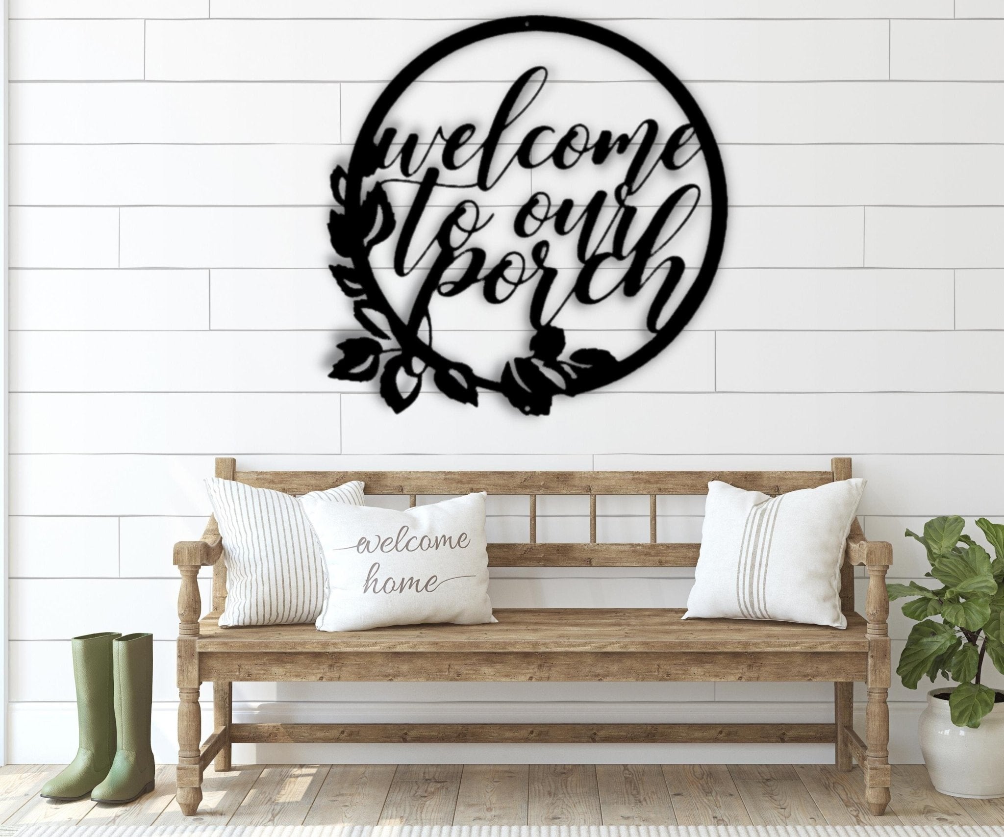 Farmhouse Welcome Signs - Outdoor Metal Sign for Front Porch and Door Decor - Stylinsoul