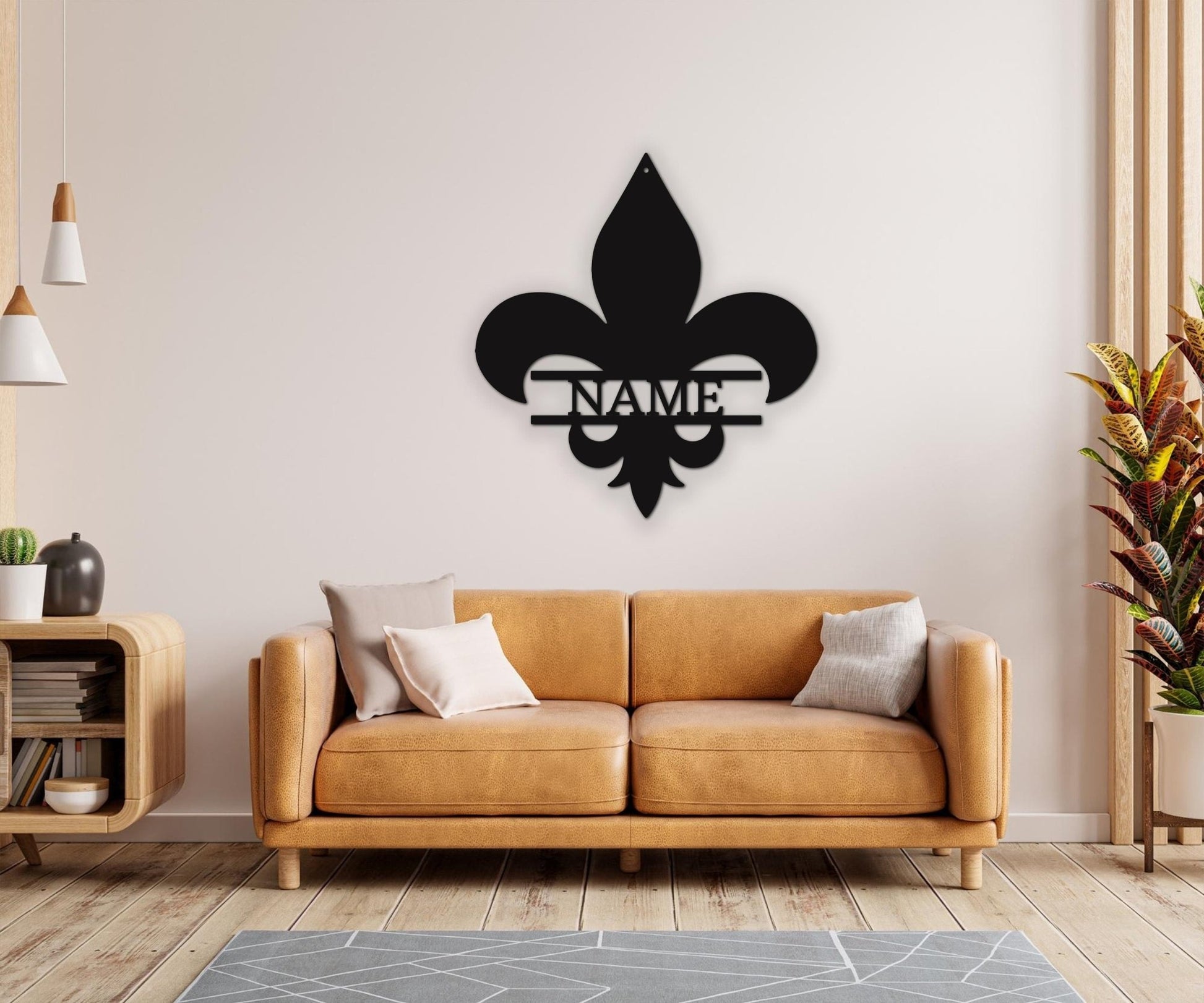 Fleur De Lis Wall Decor - Custom Metal Door Hanger for Personalized Home Decor - Stylinsoul