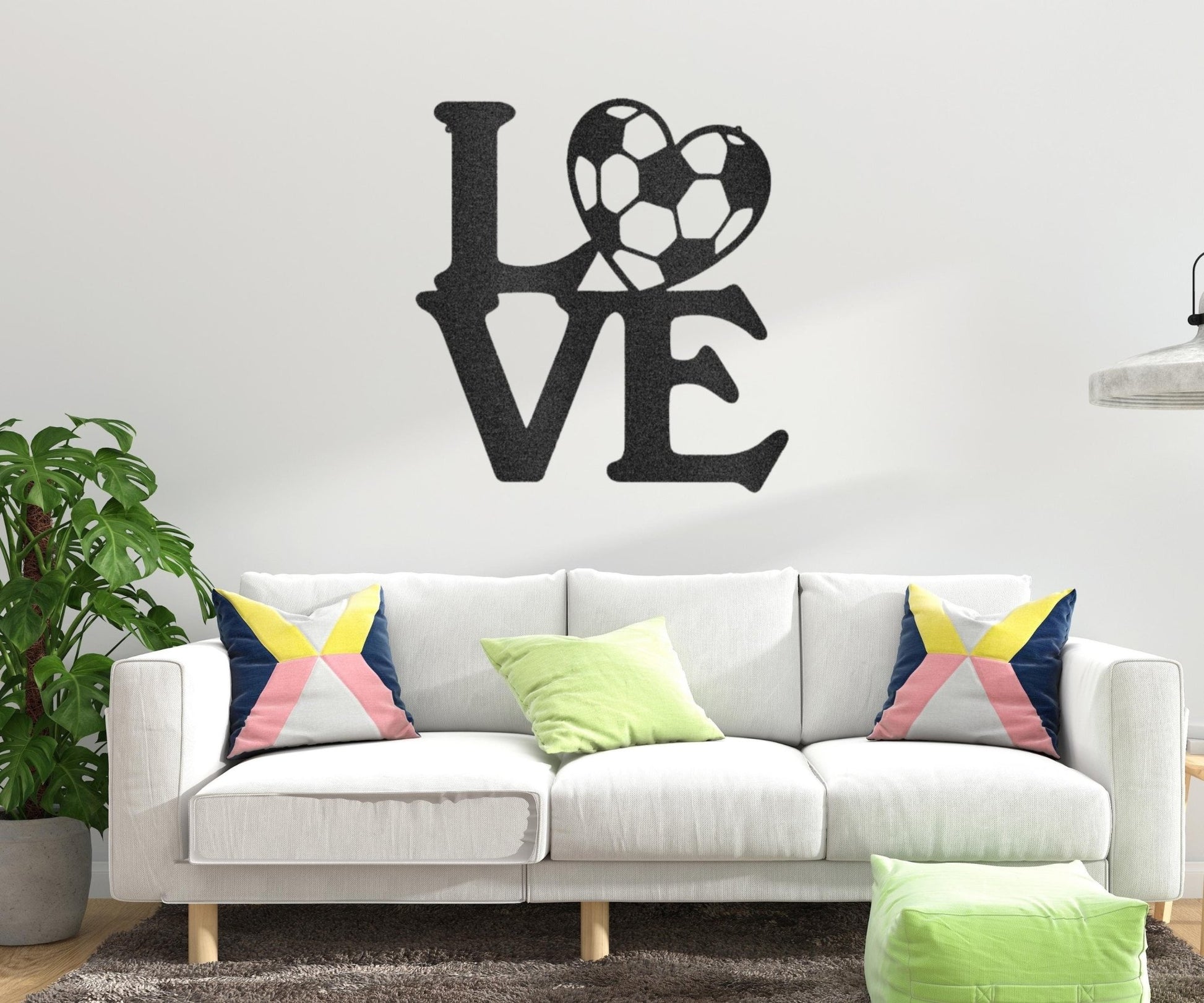 Football Love Sign - Soccer Lover Metal Wall Hanging Art Gift For Sports Enthusiasts - Stylinsoul