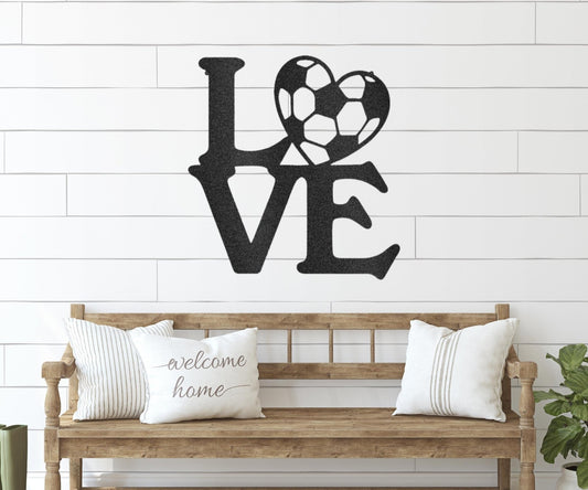 Football Love Sign - Soccer Lover Metal Wall Hanging Art Gift For Sports Enthusiasts - Stylinsoul