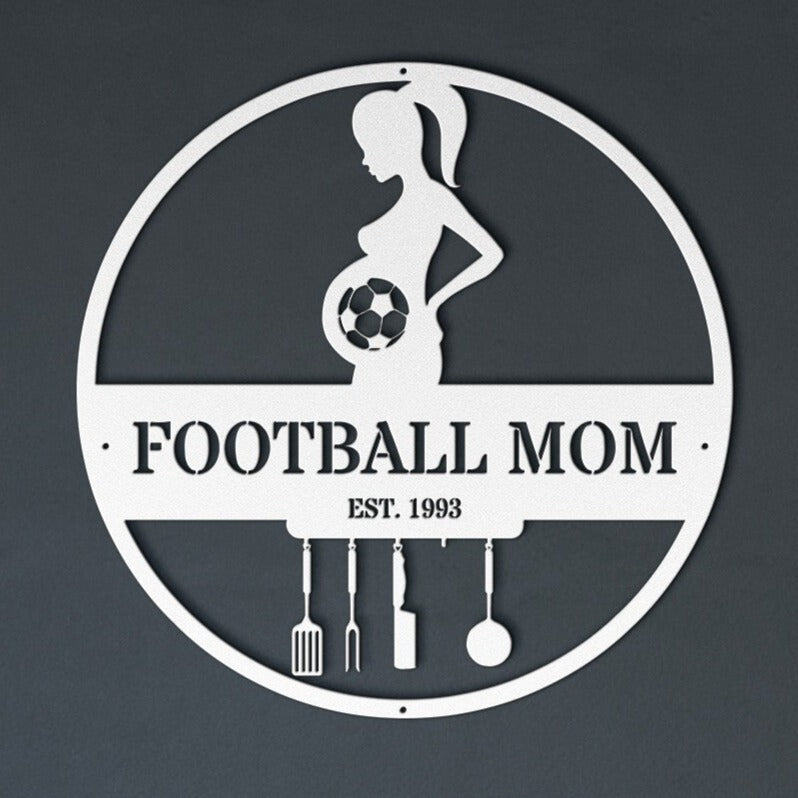 Football Mom - Custom Die Cut Metal Sign - Mothers Day Gift Home Decor - Stylinsoul