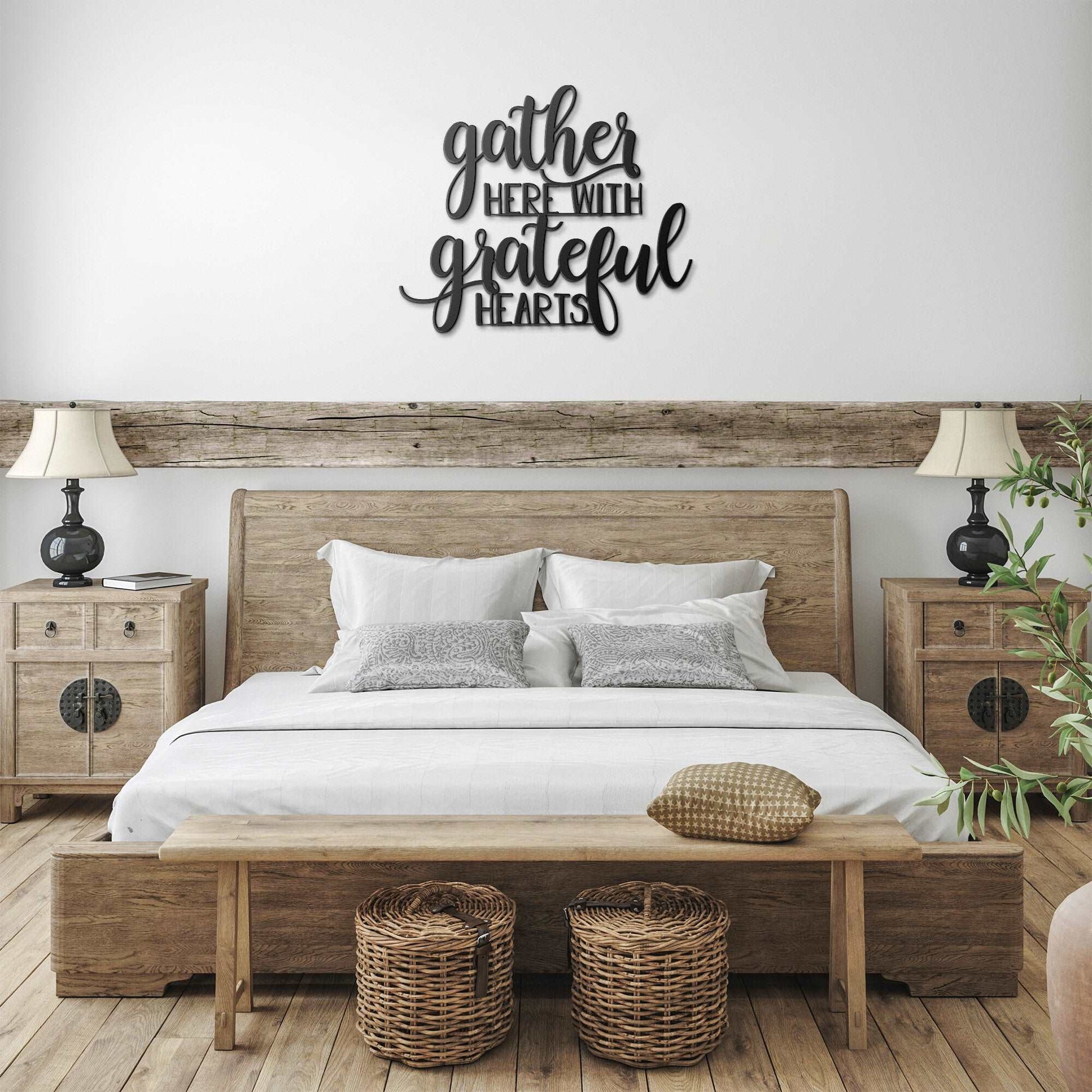 Gather Metal Sign | Gather Here With Grateful Hearts - Stylinsoul