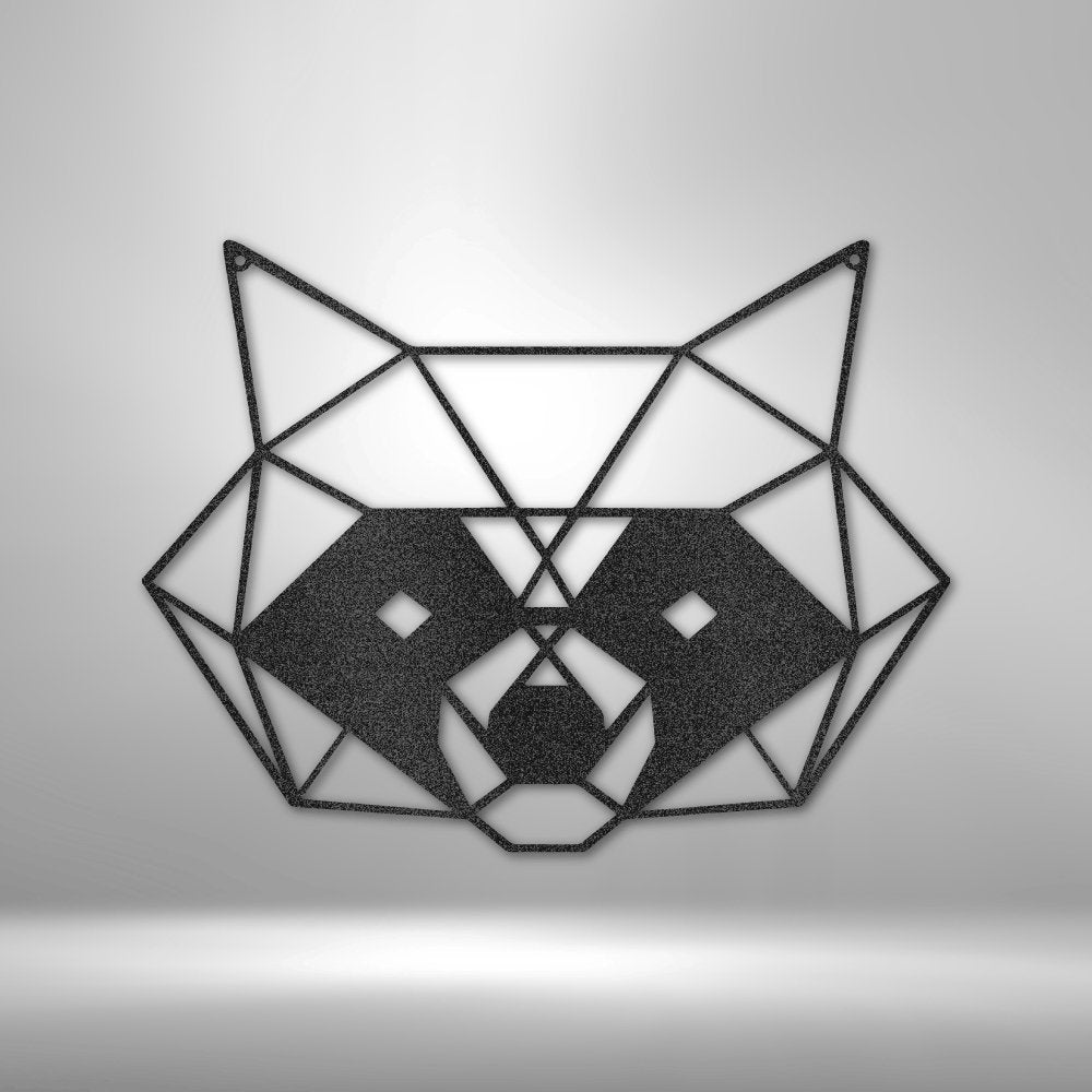 Geometric Raccoon Steel Sign - Unique Wall Art for Nature Lovers - Stylinsoul