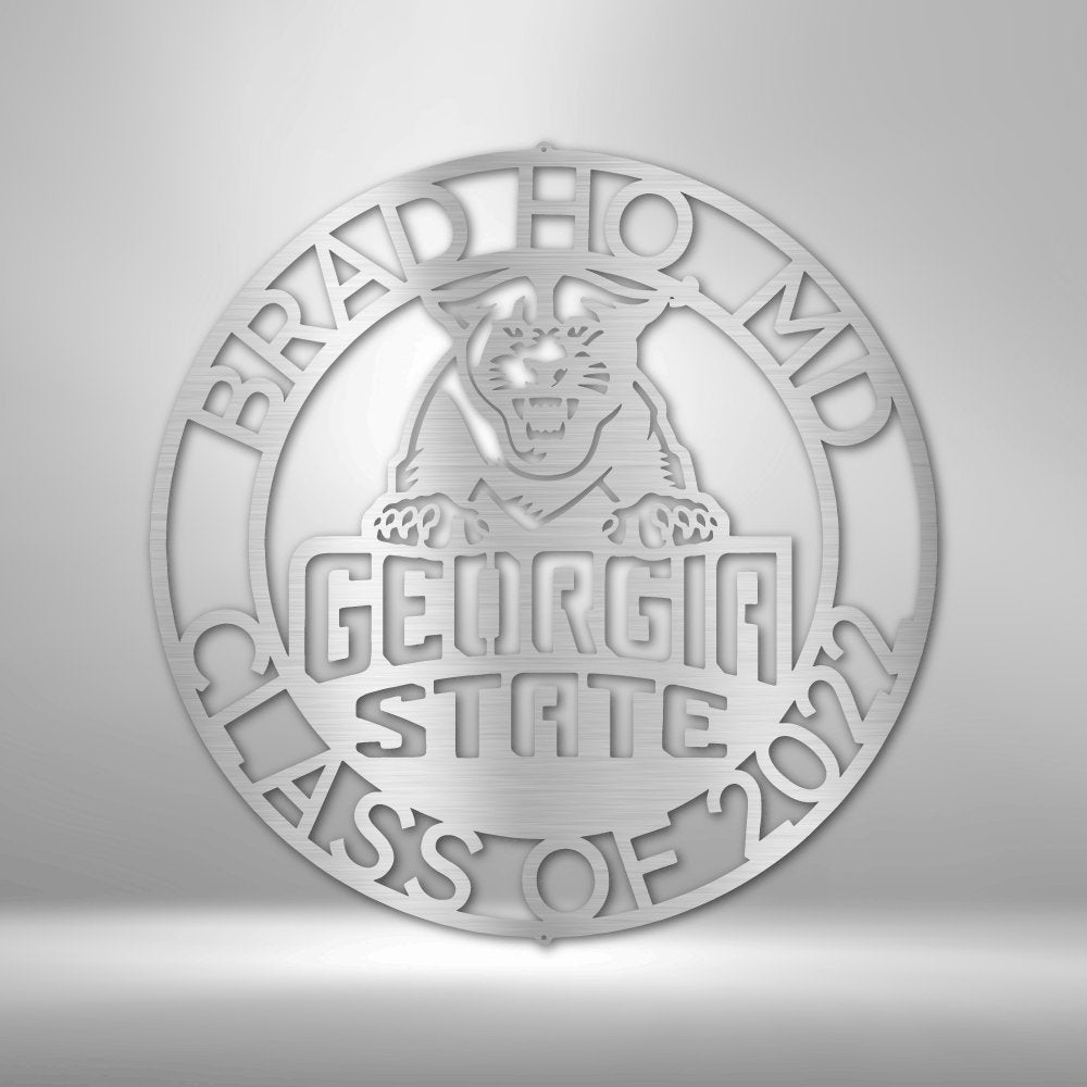 Georgia State Monogram 2 Steel Sign - Personalized Metal Wall Decor for Georgia Pride - Stylinsoul