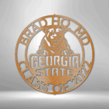 Georgia State Monogram 2 Steel Sign - Personalized Metal Wall Decor for Georgia Pride - Stylinsoul