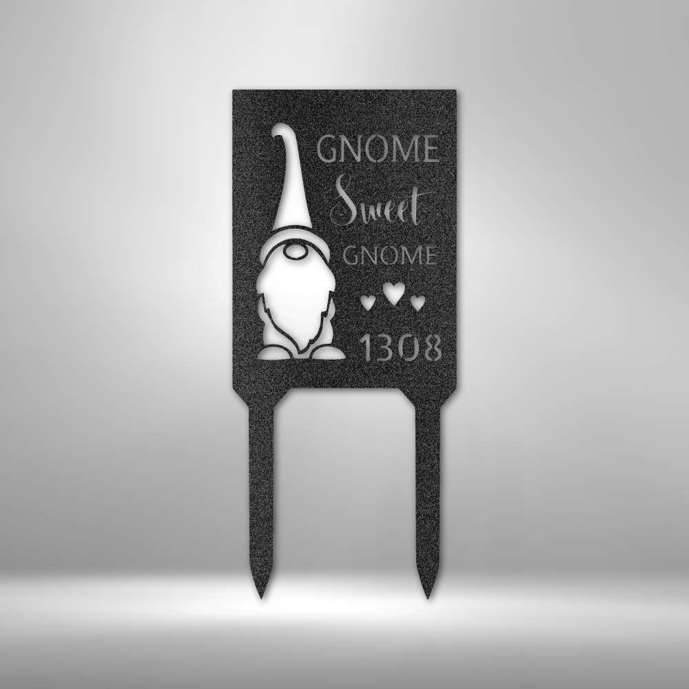 Gnome House Number Sign - Custom Steel Garden Stake Address Sign for Home Decor - Stylinsoul