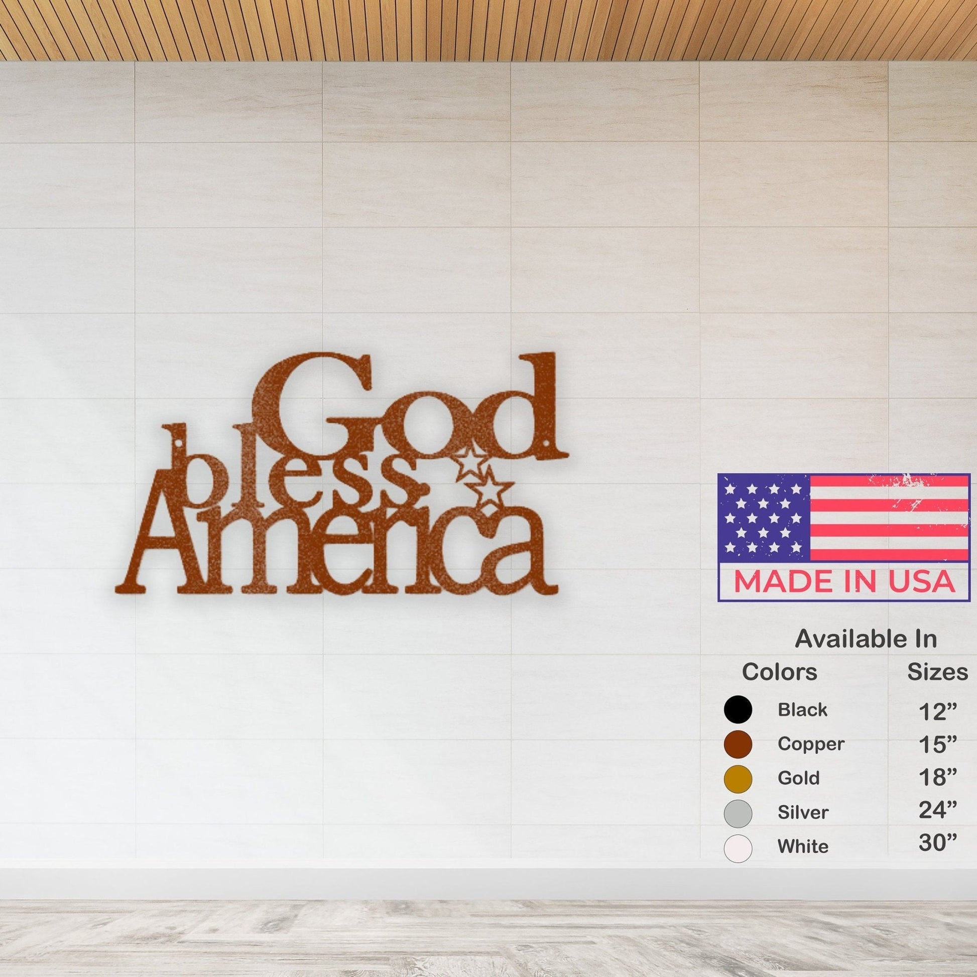 God Bless America USA Metal Sign - Patriotic Metal Home Decor for Housewarming - Stylinsoul
