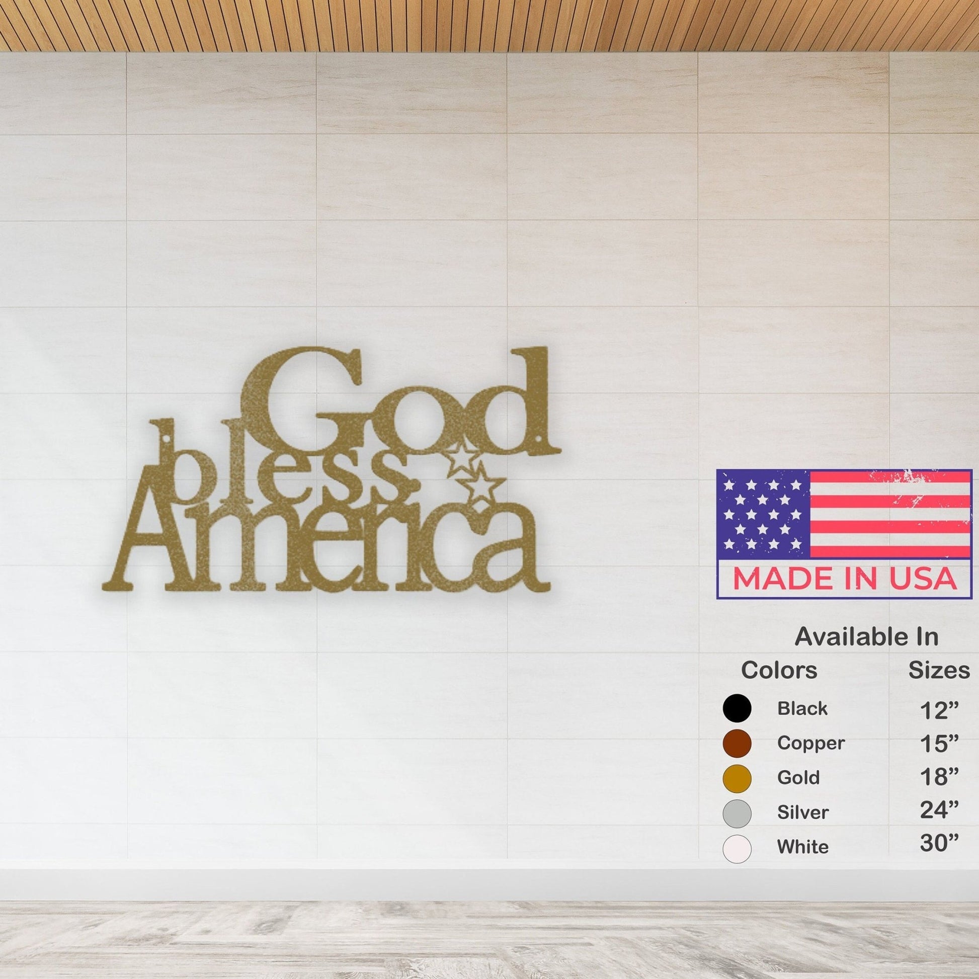 God Bless America USA Metal Sign - Patriotic Metal Home Decor for Housewarming - Stylinsoul