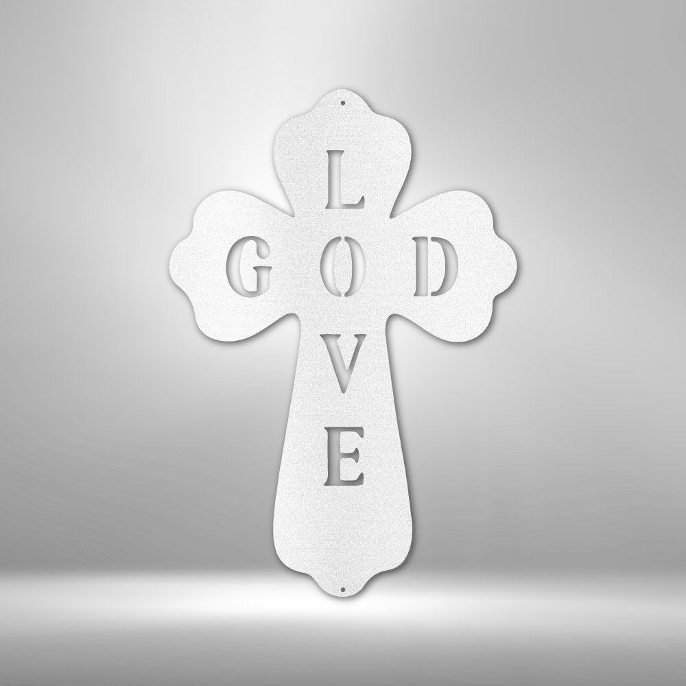 God Love Steel Sign - Inspirational Metal Wall Art with Faith-inspired Message - Stylinsoul