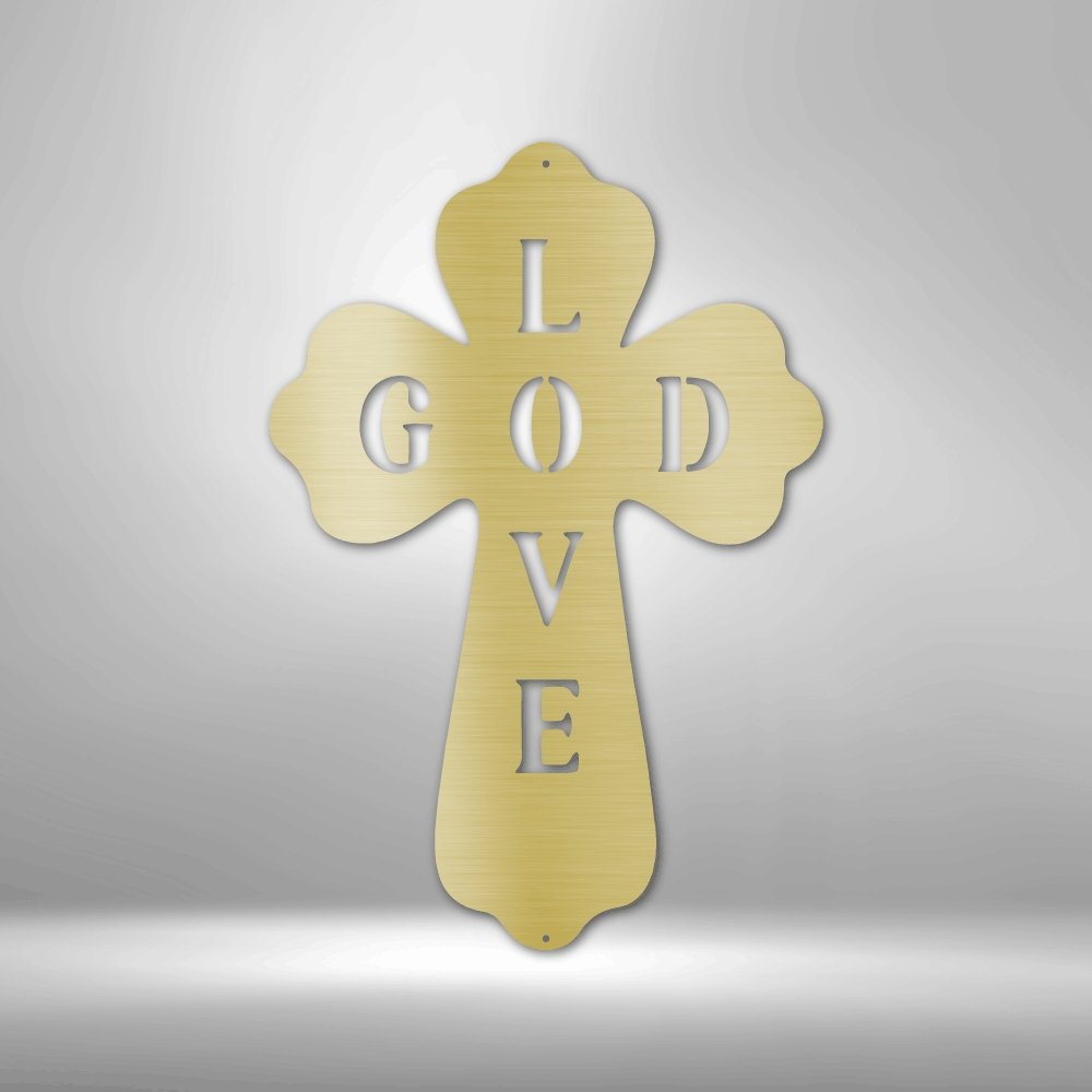 God Love Steel Sign - Inspirational Metal Wall Art with Faith-inspired Message - Stylinsoul
