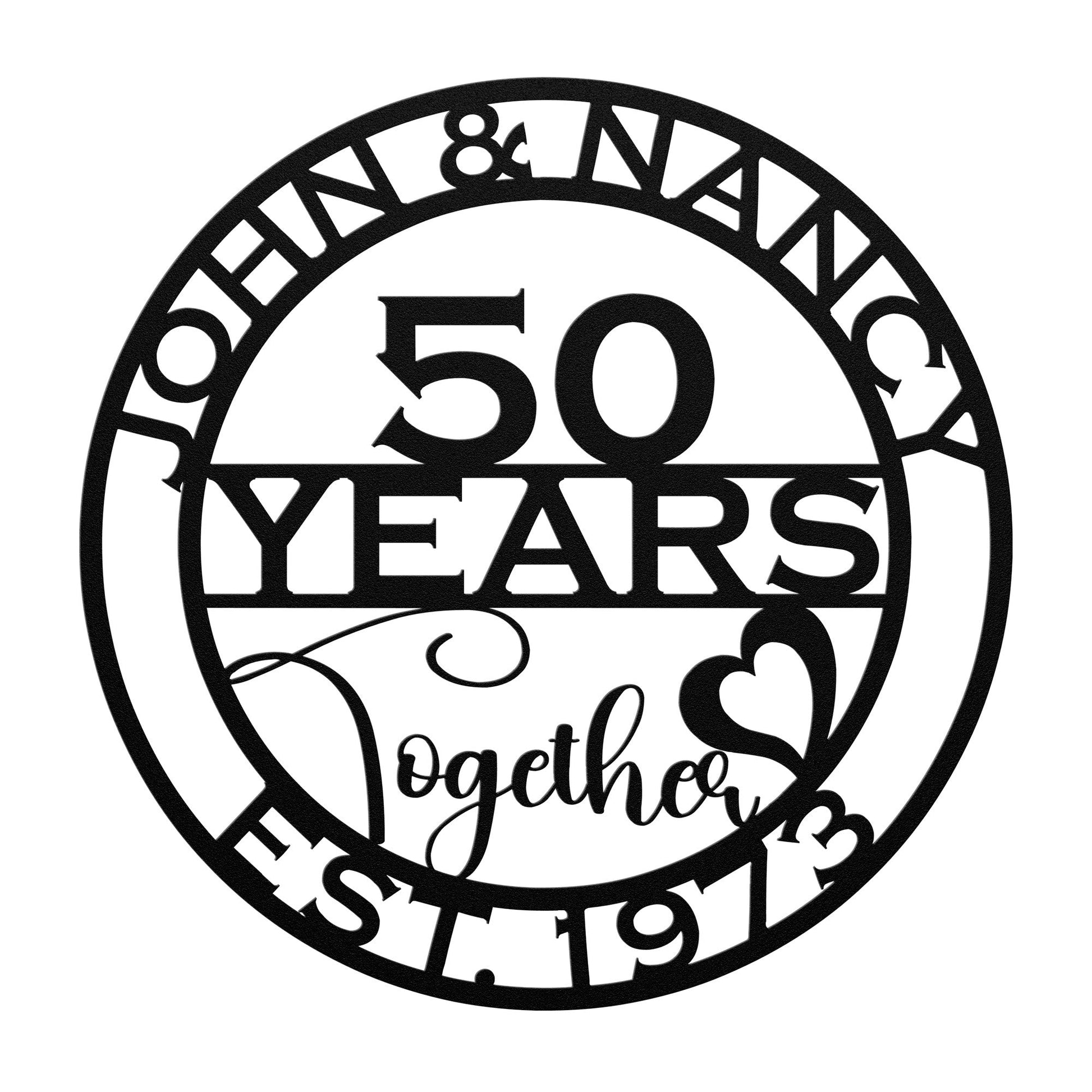 Golden 50th Year Anniversary Gift: Personalized Metal Sign for Cherished Parents - Stylinsoul
