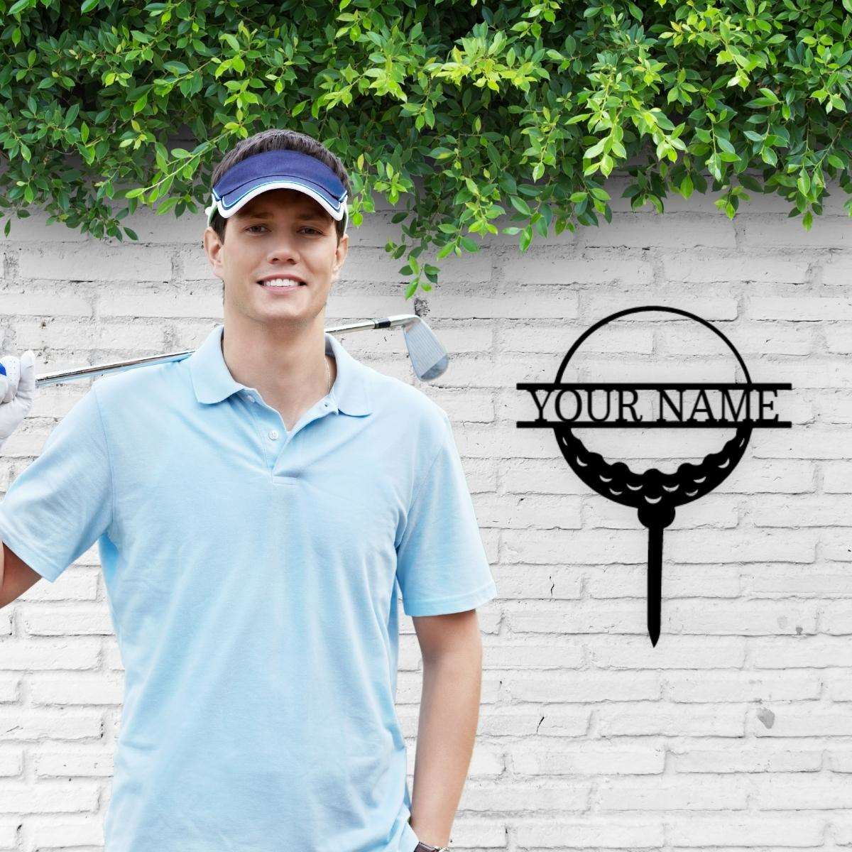 Golf Ball Monogram Steel Sign - Personalized Metal Wall Art for Golfers - Stylinsoul