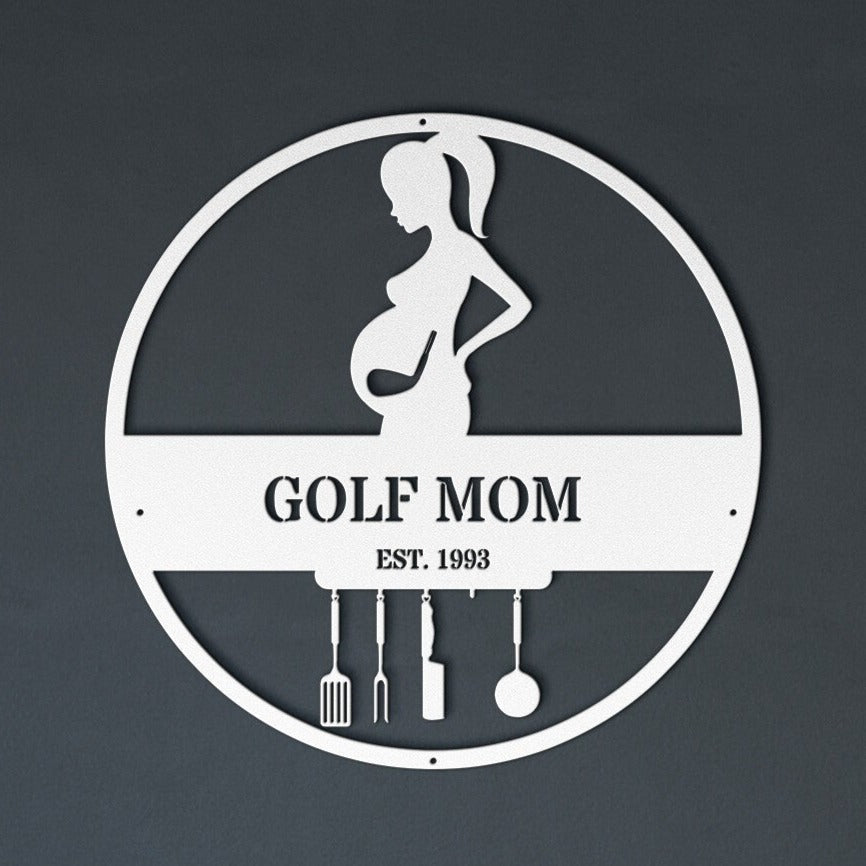 Golf Mom - Die Cut Metal Sign - Mother's Day Home Decor Gift - Stylinsoul