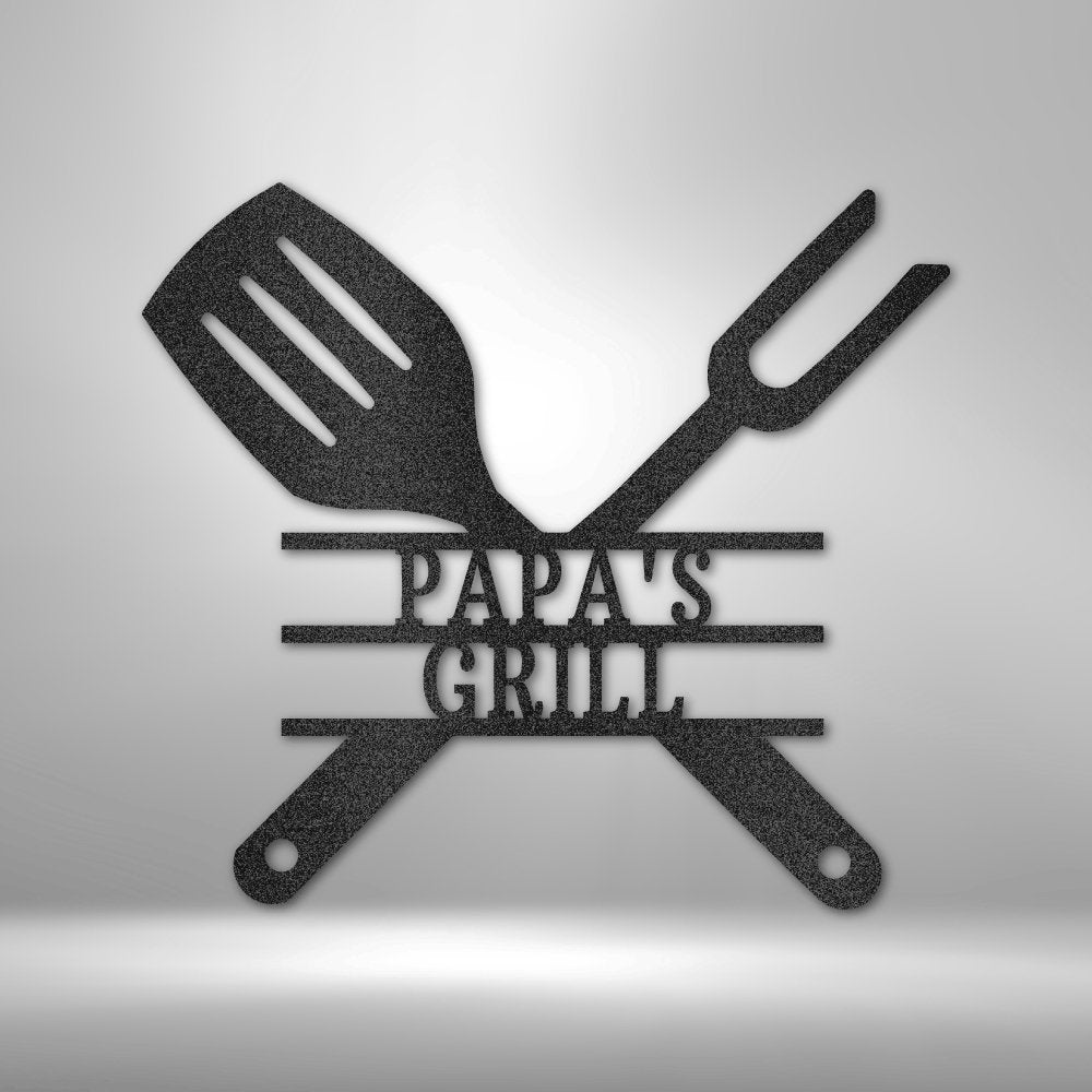Grilling Utensils Steel Sign - Metal Wall Art for Barbecue and Grill Enthusiasts - Stylinsoul