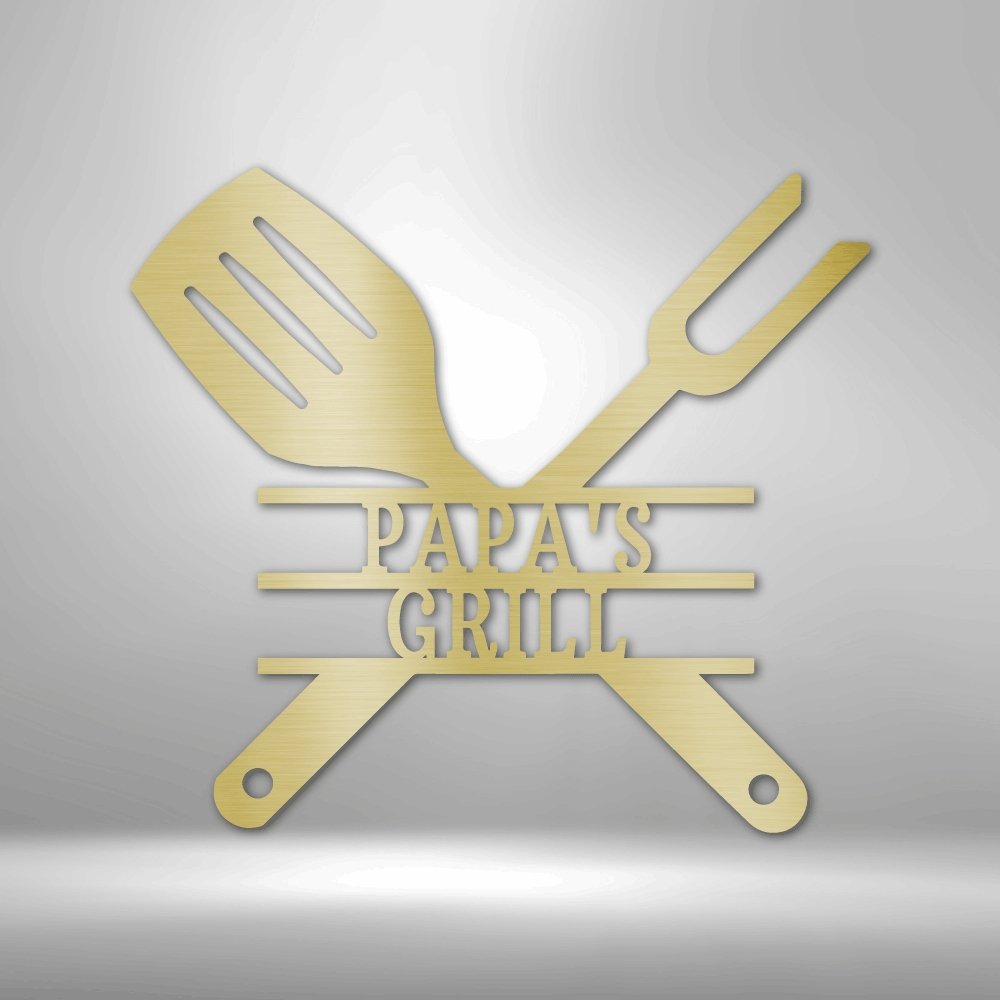Grilling Utensils Steel Sign - Metal Wall Art for Barbecue and Grill Enthusiasts - Stylinsoul