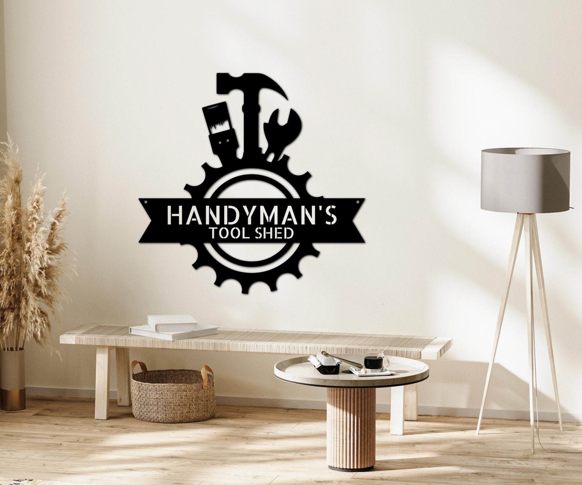 Handyman Shop Mancave Workshop Sign - Garage Metal Wall Art - Gift for Husband - Stylinsoul