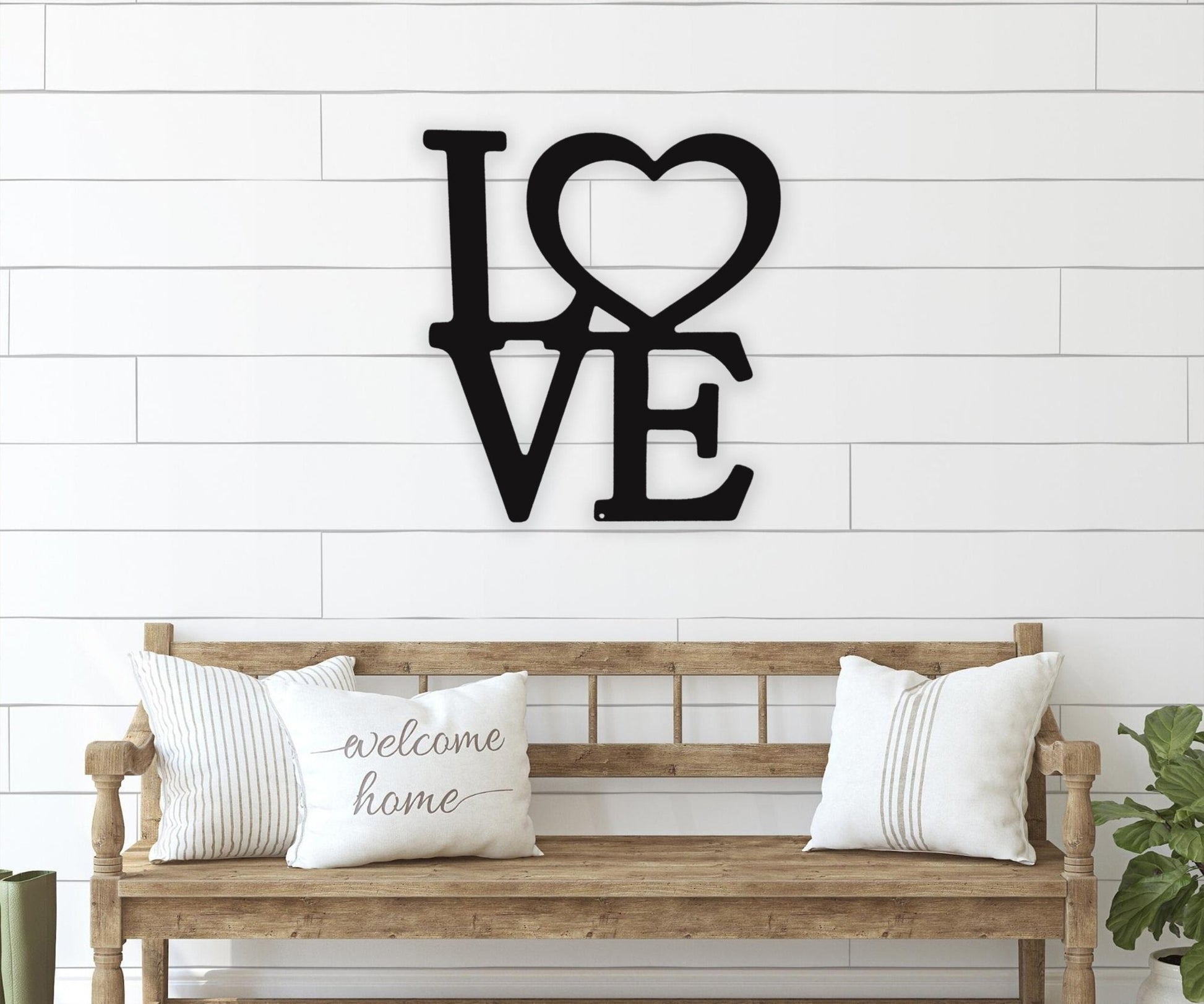 Heart With Love Metal Sign - Metal Wall Art Decor for Romantic Home Decor - Stylinsoul