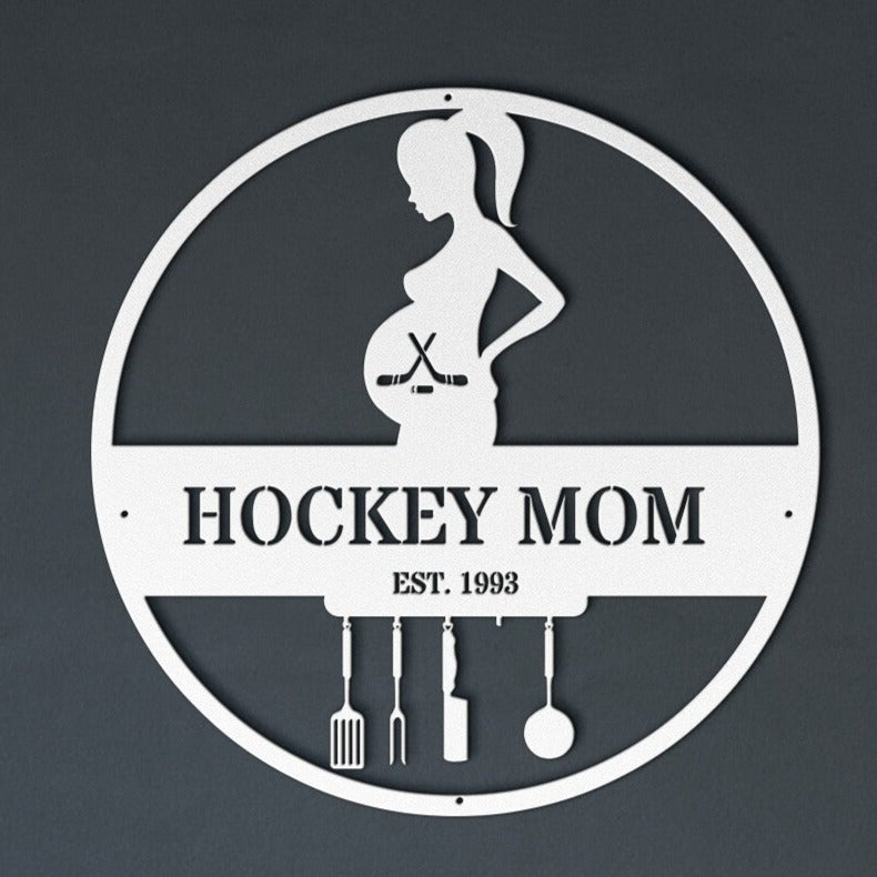 Hockey Mom - Custom Die Cut Metal Sign - Mothers Day Gift Home Decor - Stylinsoul