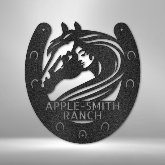 Horse Owner Monogram Steel Sign - Personalized Metal Wall Art for Horse Enthusiasts - Stylinsoul