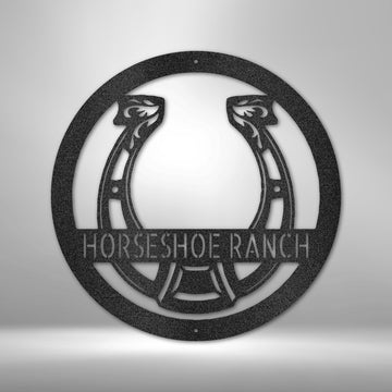 Horseshoe Monogram Steel Sign - Personalized Metal Wall Art for Rustic Decor - Stylinsoul