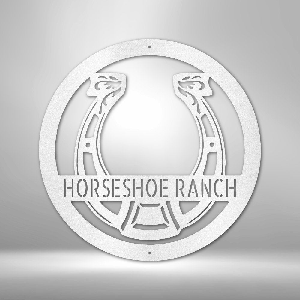 Horseshoe Monogram Steel Sign - Personalized Metal Wall Art for Rustic Decor - Stylinsoul
