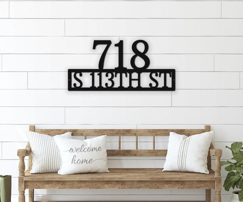 Address Sign For House - Custom Metal Sign - New Home Modern House Number - Housewarming Front Door Wall Art Gift - Stylinsoul