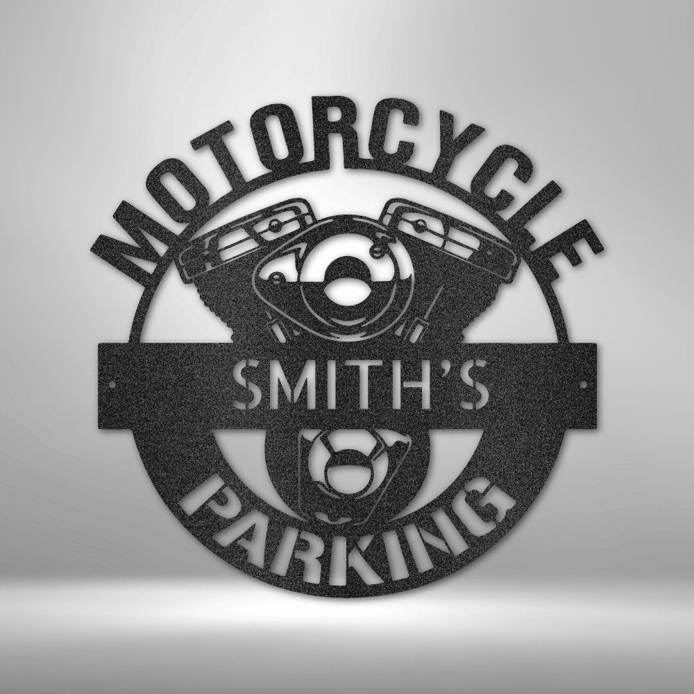 Custom Motorcycle Parking Biker Garage Sign, Metal Motocross Papa's Motobike Sign, Garage Workshop Mancave Wall Art - Stylinsoul