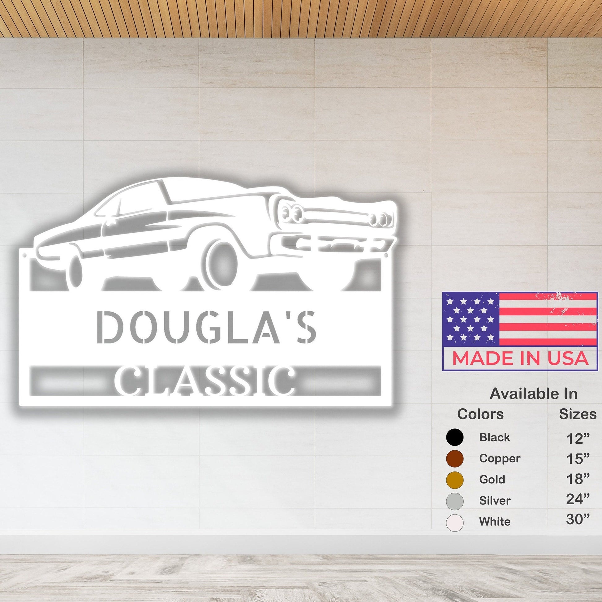 Custom Garage Sign, Metal Muscle Car Signs, Personalized Mancave Workshop Dad's Gift, Outdoor Custom Name Sign - Stylinsoul