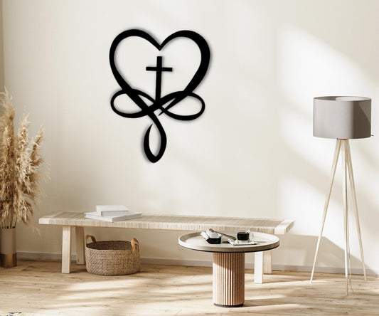 Infinite Love Sign - Couples Metal Wall Art for Unique Wedding and Christian Decor - Stylinsoul