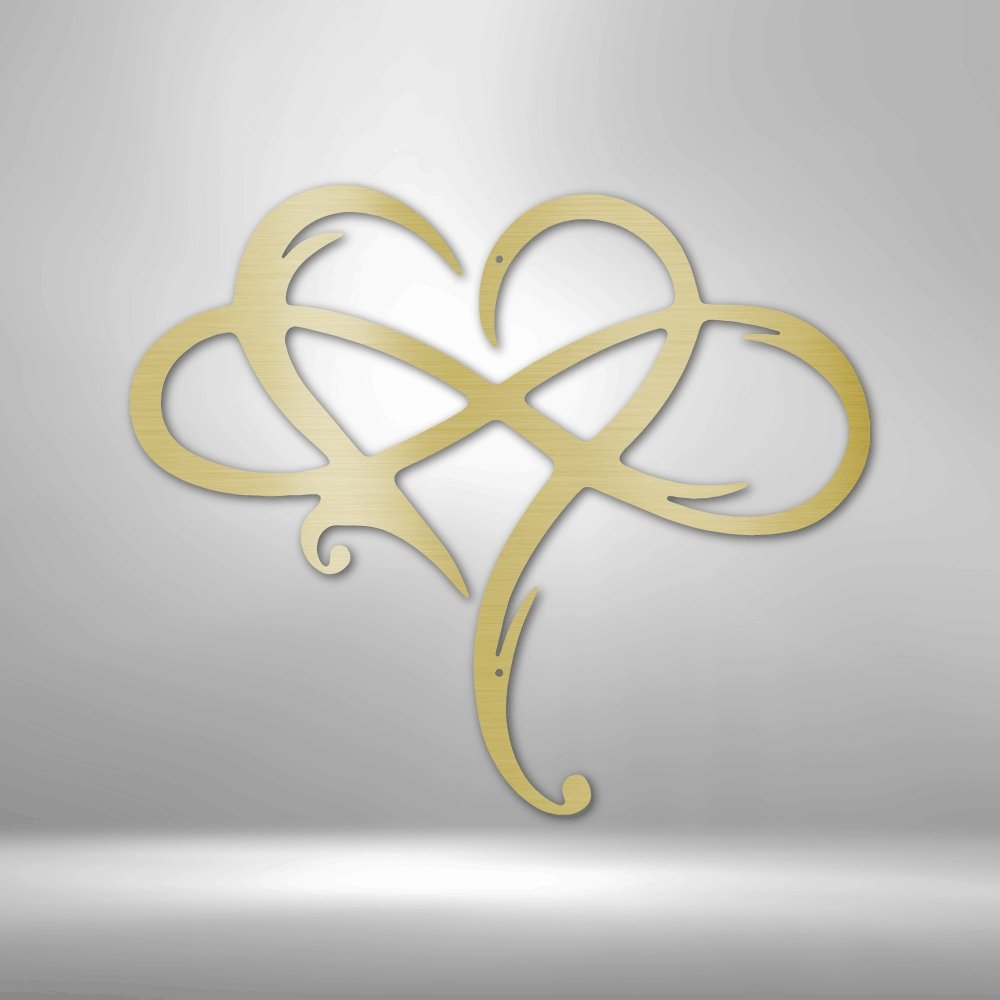 Infinity and Heart Steel Sign - Symbolic Metal Wall Decor for Love and Unity - Stylinsoul