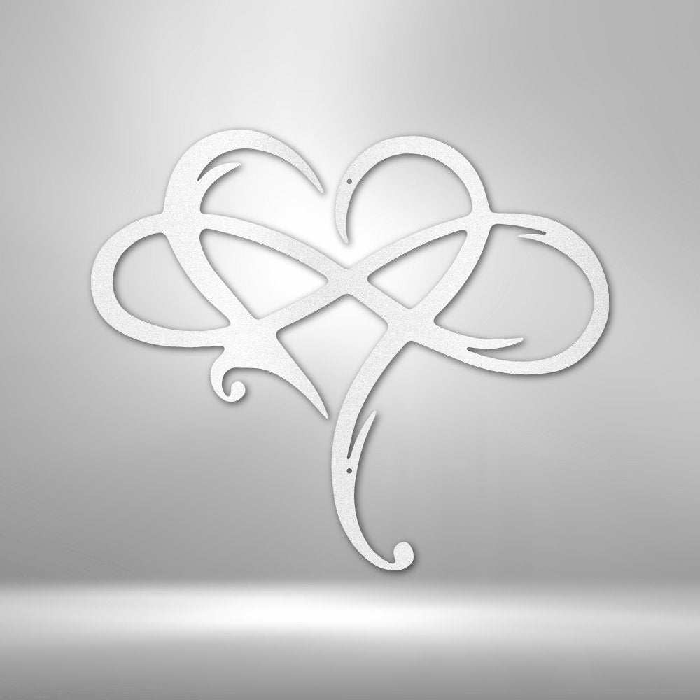 Infinity and Heart Steel Sign - Symbolic Metal Wall Decor for Love and Unity - Stylinsoul