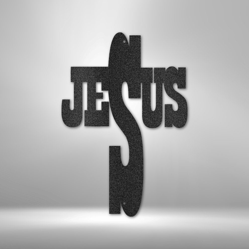 Jesus Cross Steel Sign - Religious Metal Wall Art with Symbolic Cross - Stylinsoul