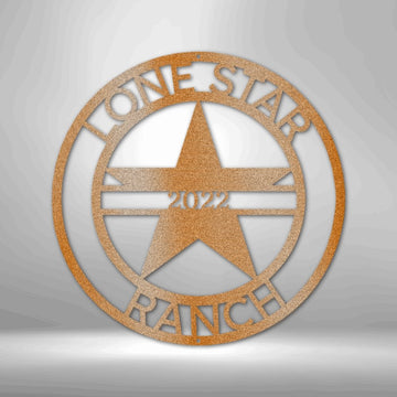 LoneStar 1 Monogram Steel Sign - Personalized Metal Wall Art for Texas Pride - Stylinsoul
