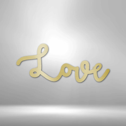 Love Script Steel Sign - Romantic Metal Wall Art for Love-themed Home Decor - Stylinsoul