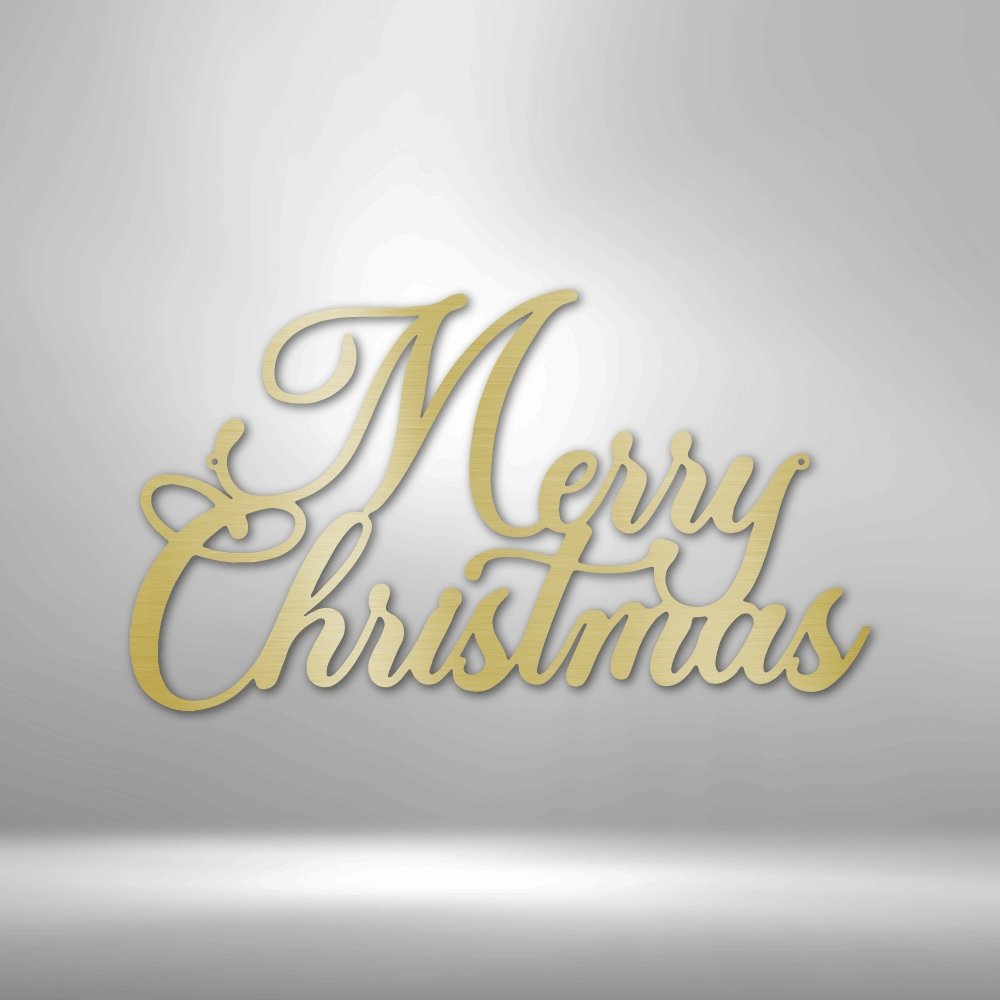 Merry Christmas Script - Festive Steel Sign for Holiday Decor - Stylinsoul