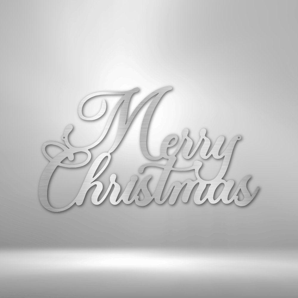 Merry Christmas Script - Festive Steel Sign for Holiday Decor - Stylinsoul