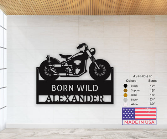 Metal Motorcycle Signs for Garage - Personalized Outdoor Wall Decor - Customized Biker Signs for Mancave - Stylinsoul