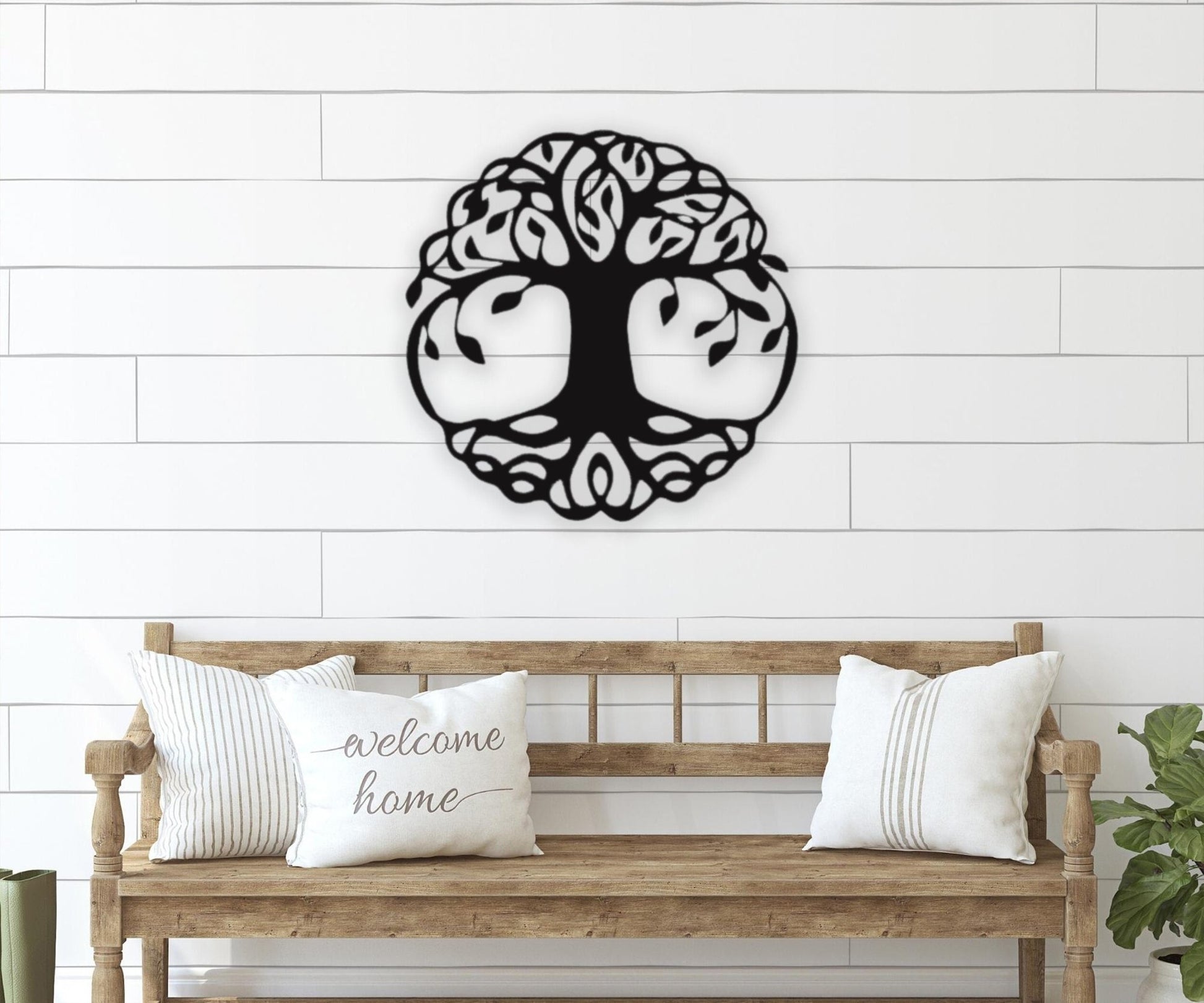 Metal Tree Wall Art Sign - Abstract Metal Wall Decor for Modern Living Room - Stylinsoul