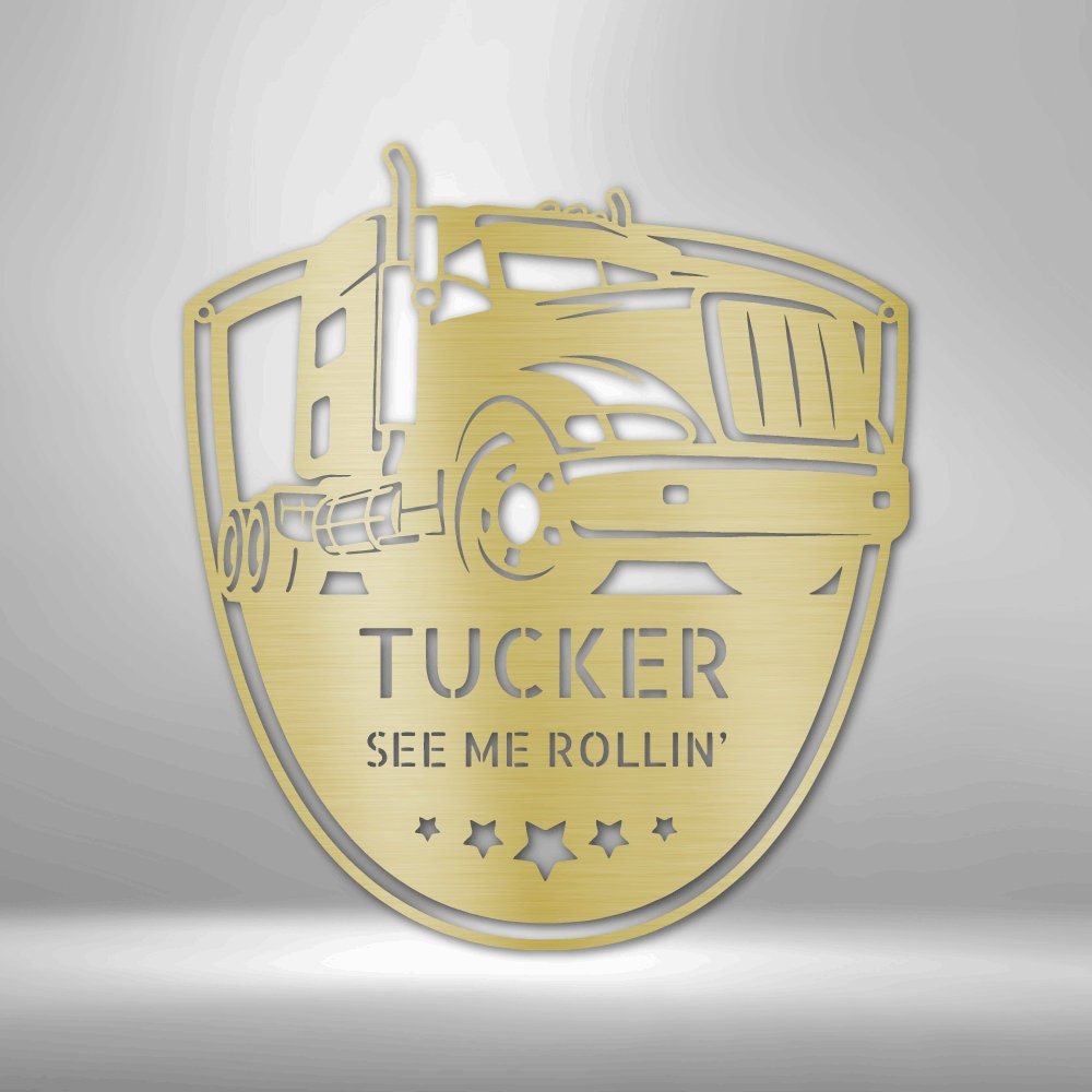 Metal Truck Sign - Semi Truck Wall Art - Driver Trucking Gift for Mancave and Front Porch Decor - Stylinsoul