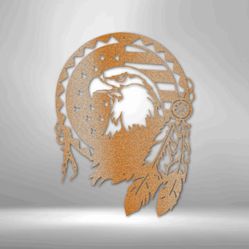 Native Eagle Steel Sign - Majestic Metal Wall Art for Native American Pride - Stylinsoul