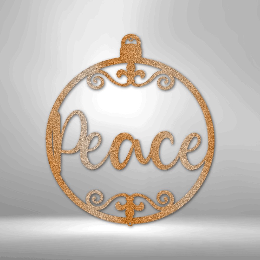 Peace Ornament Steel Sign - Inspirational Metal Wall Art with Peace Symbol - Stylinsoul