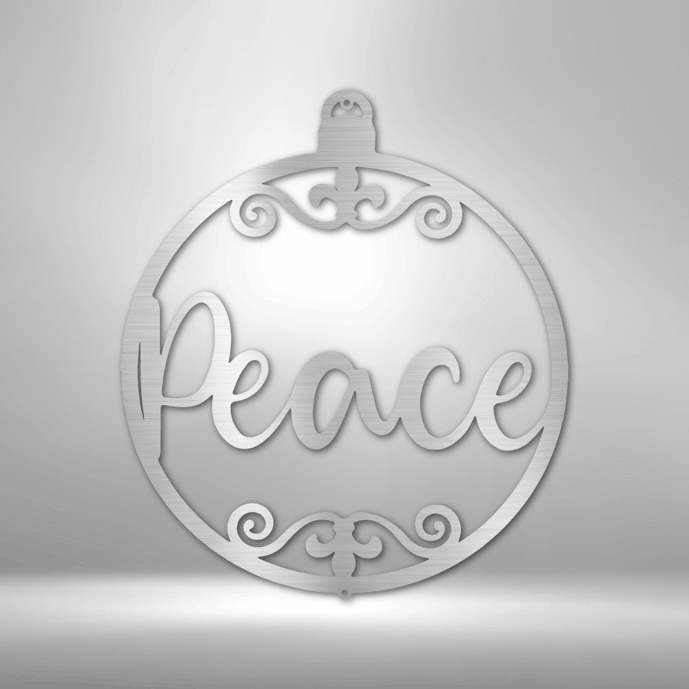 Peace Ornament Steel Sign - Inspirational Metal Wall Art with Peace Symbol - Stylinsoul