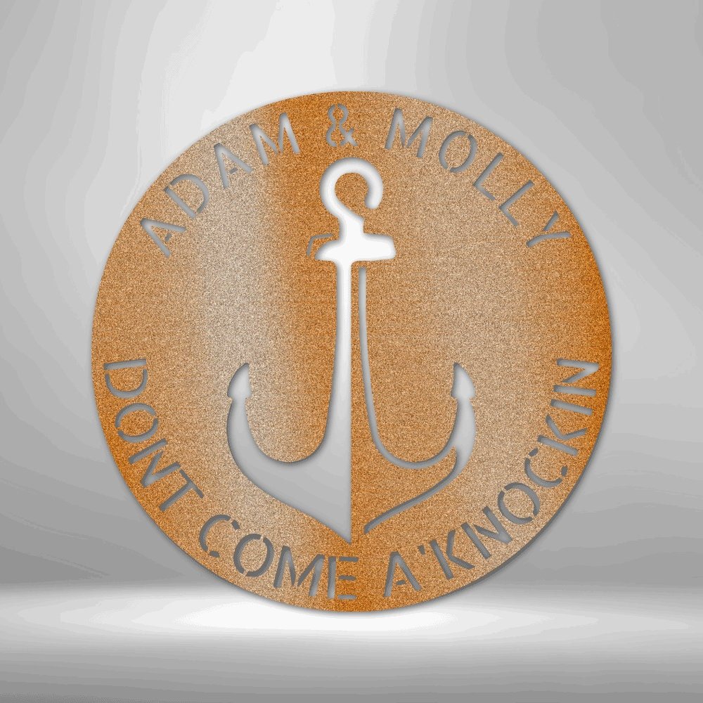 Personalized Anchor Plaque Porch Metal Welcome Sign - Nautical Metal Wall Art - Stylinsoul