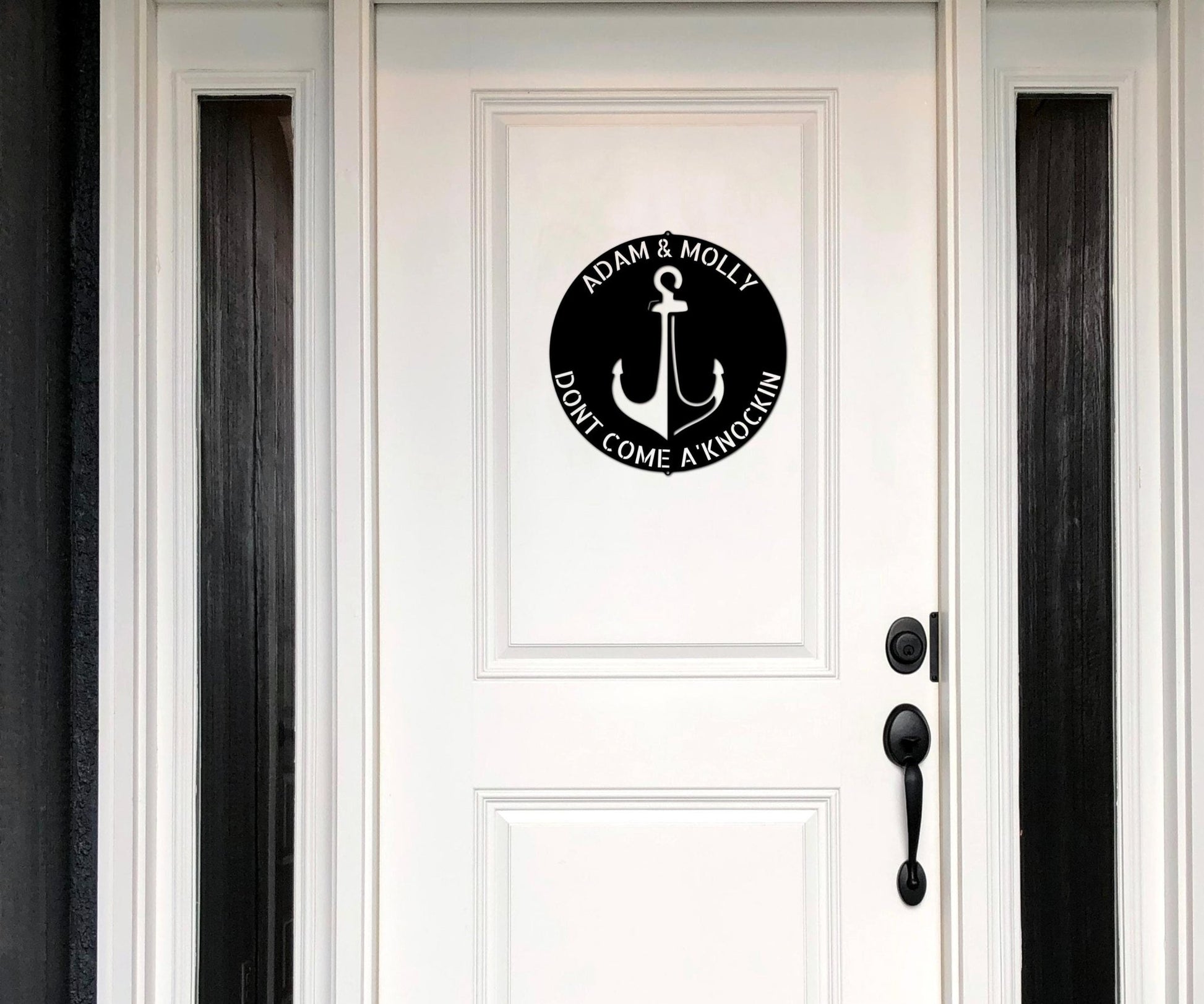Personalized Anchor Plaque Porch Metal Welcome Sign - Nautical Metal Wall Art - Stylinsoul