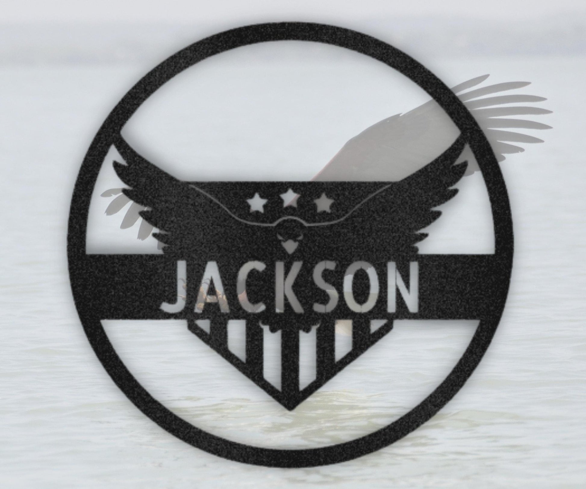 Personalized Attacking Eagle Metal Sign - Monogram Metal Wall Art Welcome Decor - Stylinsoul